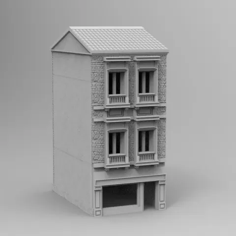 Carentan Crossroads Building – Normandy Village Terrain STL for 28–32mm Wargames by Discover Games UK