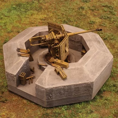 WW2 D-Day Atlantic Wall German Bunker - VF65a ringstand for 5cm Kwk 39 AT gun (included) by Klaus Santa