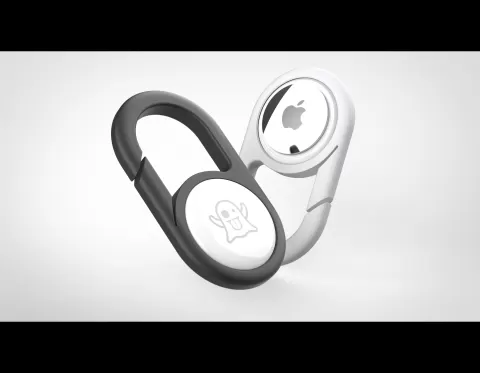 Airtag holder with carabiner