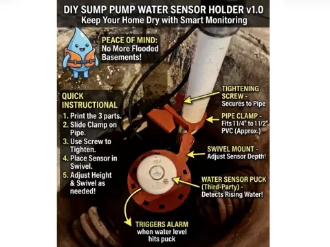 Adjustable Sump Pump Water Sensor Mount
