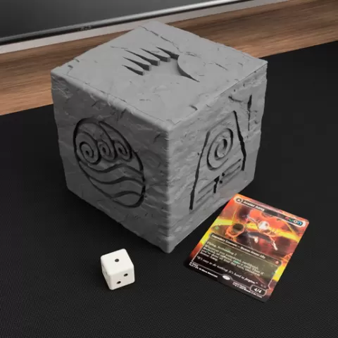 Elements Commander Deckbox 🌊🔥🌪️⛰️- (3mf) - Avatar - Holds 100 Cards