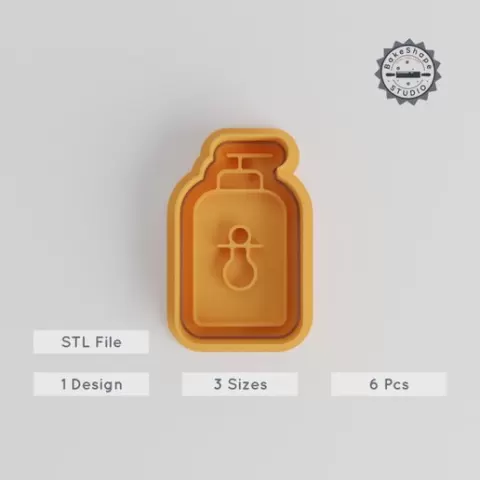 Baby Shower Cookie Cutter & Stamp Set, 6 Piece Collection, Perfect for Fondant, S/M/L Sizes