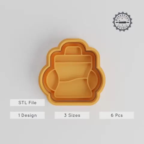 Baby Cup Cookie Cutter & Stamp Set, Ideal for Fondant & Cookies, Includes 6 Pieces, Perfect for Baby Showers