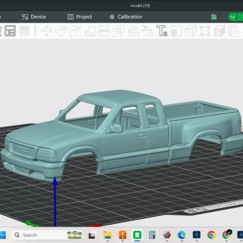 1998 GMC Sonoma sport side stepside sport short bed pickup truck, rc, truck, crawler, display, scale build, resin or fdm print, stl file