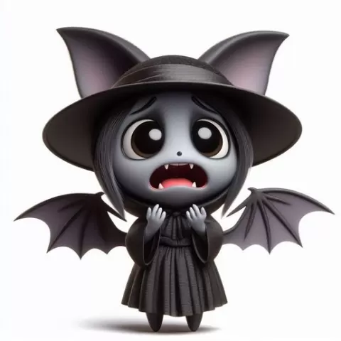 Horror Halloween Crying Girl 3D Print – Creepy Kid Figurine in Black Dress, Spooky Decor Model
