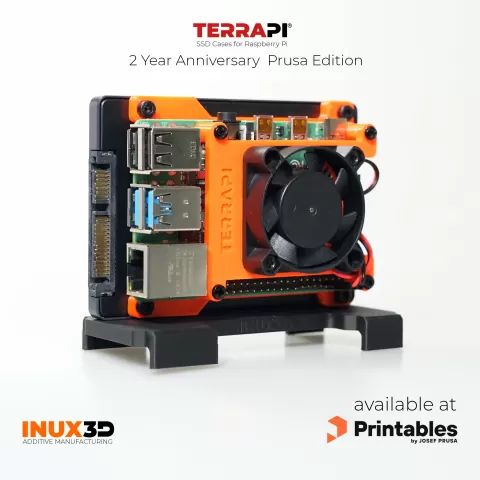 The TerraPi X , Prusa Edition - Single SSD Case for Raspberry Pi (all models)