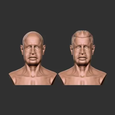 Old Man Head 3D Model
