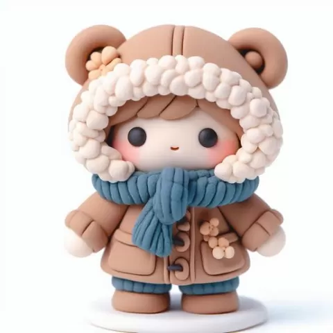 Adorable Baby Girl in Winter Outfit – 3D Printable Figurine Model