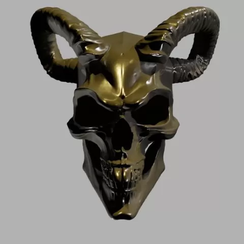 Stylized Fantasy Skull10 - STL File for 3D Printing, 3d print, demon, horror, fantasy, horns, STL, printable, 3DPRINTING, FORSALE, ARTFORSALE, SUPPORTARTISTS, SHOPLOCAL