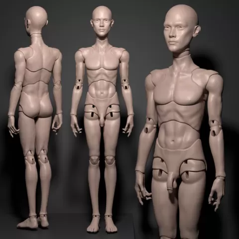 Model PR - Fashion Male BJD Doll STL OBJ 3D Print Model | Runway Style Articulated Man Figure | Stylish Designer Doll Kit for 3D Printing & Display