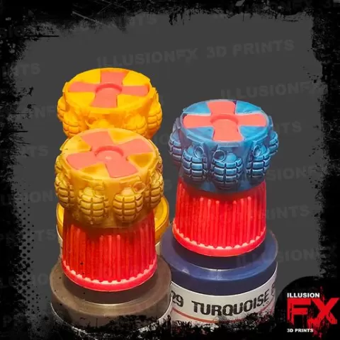 GRENADE - AK INTERACTIVE QUICK GEN COLOUR COLOR TRANSLUCENT BOTTLE SWATCH RING CAP - 18ML