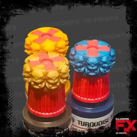 ORK HEAD - AK INTERACTIVE QUICK GEN COLOUR COLOR TRANSLUCENT BOTTLE SWATCH RING CAP - 18ML