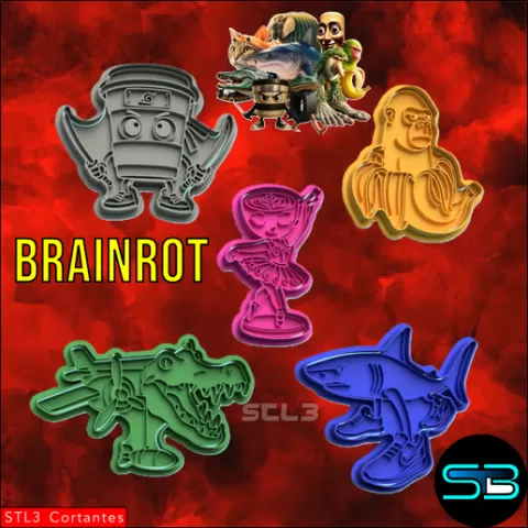 Brainrot set x 5 cookie cutters - cookie cutter
