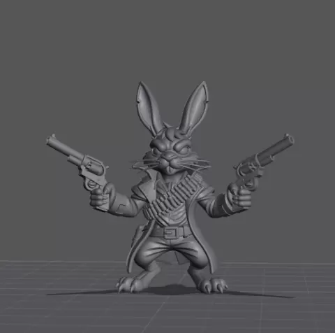 Thasselgrave Thorne , First Thump of the Hollow Warren, Bunny gunslinger rpg miniature v2