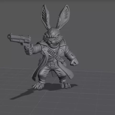 Thasselgrave Thorne , First Thump of the Hollow Warren, Bunny gunslinger rpg miniature v1