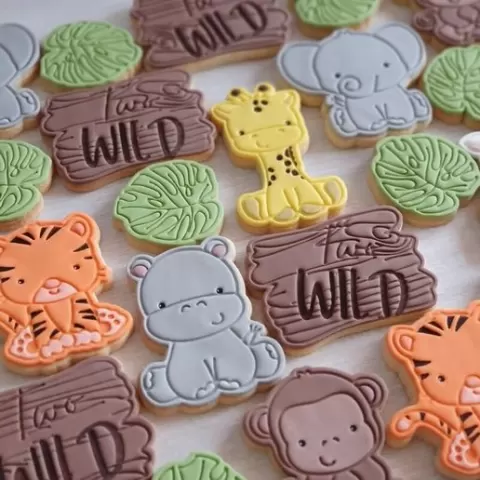 💒 JUNGLE ANIMALS COOKIE CUTTER SET | 7 SAFARI WILDLIFE CUTTERS | LION ELEPHANT TIGER GIRAFFE ZEBRA