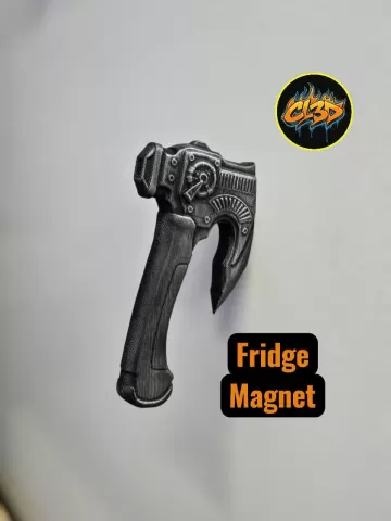 Future Sci-Fi Tech Axe Fridge Magnet