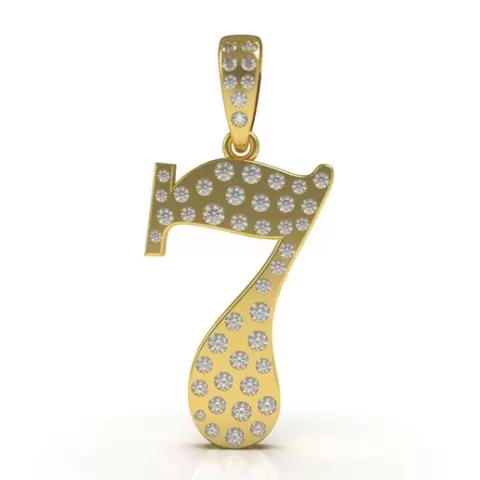 Letter 7 Flush Setting Diamond Pendant