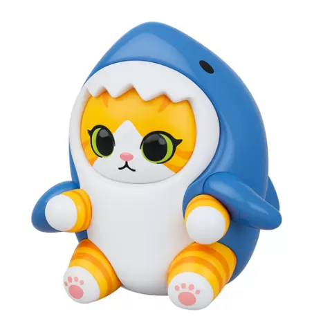Kawaii Cat with Shark Costume STL – 3D Printable Cute Animal Model for Decoration or Gift