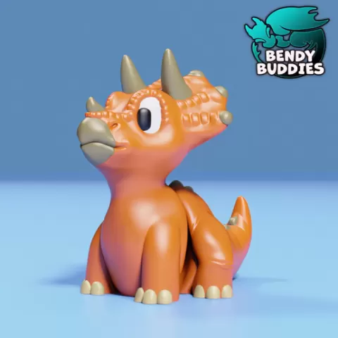 Triceratops Cute Dinosaur / Horned Creature Articulated / Print-in-Place Dino / Jurassic Beast / Fantasy World Monster Encounter