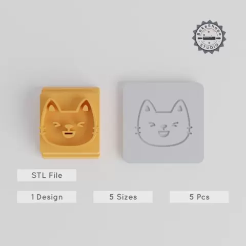 Laughing Stamp Tile Collection, 5 Motif Sizes, Perfect for Clay, Cookies & Fondant, Funny & Joyful Designs