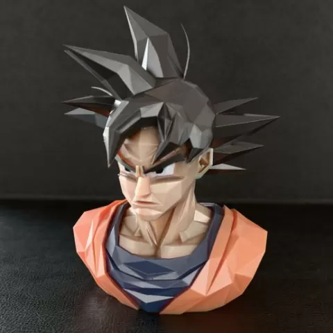Goku Low poly Bust
