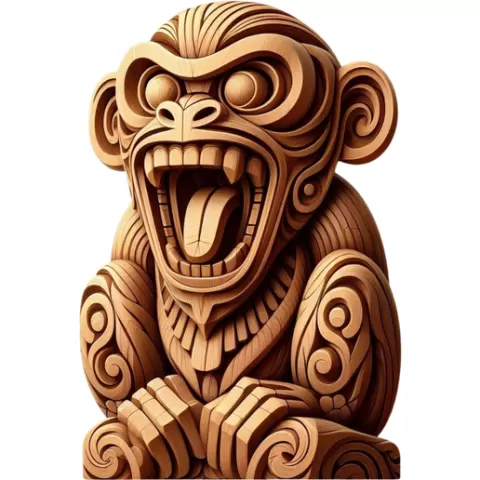 Tiki Monkey Figurine