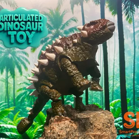 Ankylosaurus Articulated Fidget Figure 🦕 | Cute Flexi Dino Toy 💛 (3MF Included) by SmartProduction
