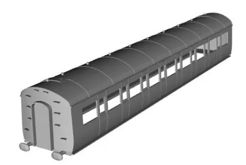 GWR 57ft Bow Ended Third class coach (C54) 1/76 scale
