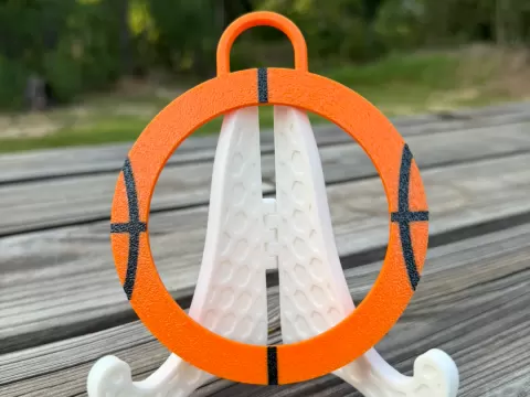 Basketball Photo Button Bag Charm Version 2