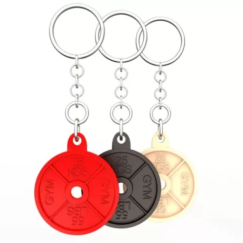 Weight Plate Keychain 3D Print Model – Gym Accessory. Print-in-place with 3MF included.(No Supports and no Rafts)