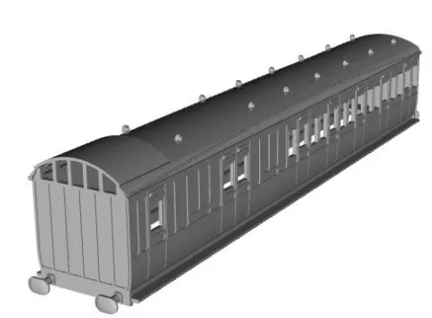 SECR D147 Brake 3rd coach 1/148 scale