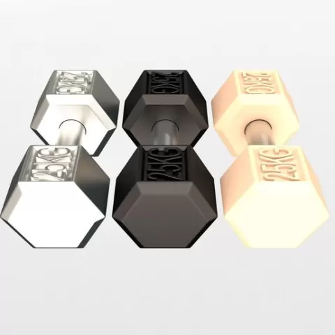 Stylized Dumbbell 3D Model – Fitness Equipment 01. Print-in-place with 3MF included.(No Supports and no Rafts)
