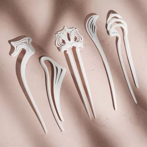 3d Printer Stl Hair Combs, Hair Styling Bundle, Digital Stl Hair Stick File, Resin Hair Accessory, Digital Download