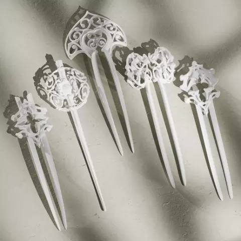 Hair Pins and Sticks, 3d Stl Print Hair Accessories, Resin Hair Stick Models, Digital Hair Comb Files, Instant Download
