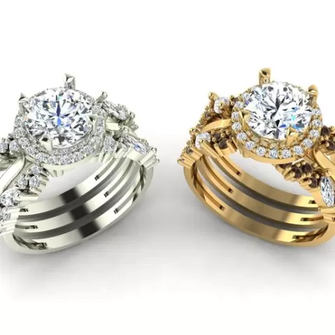 Two-piece solitaire ring