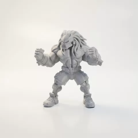Buff Predator Figurine Muscular Character 3D Printable
