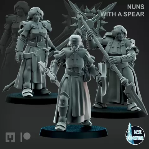 Nuns with a spear by Ice Tower