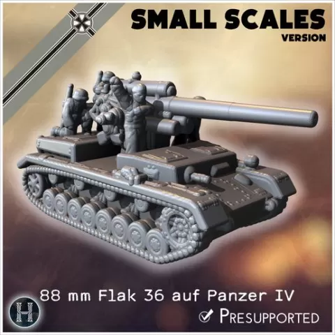 88 mm Flak 36 auf Fahrgestell Panzer IV (small scales version) - Germany Eastern Western Front France Early Poland Russia WWII