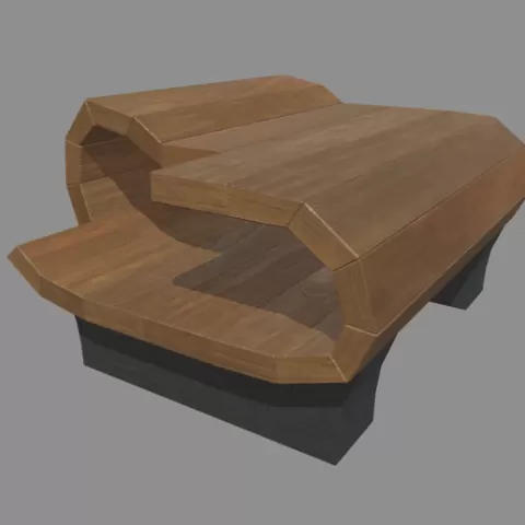Low Poly Wooden Bench // Design 012