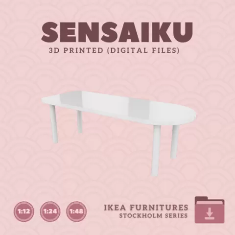 Miniature Replica 03. STOCKHOLM 2025 Table 90 In for Miniature Dollhouse - IKEA - 3D Print Instant Download