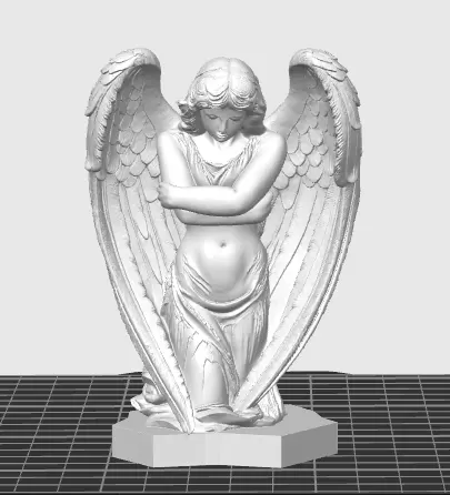 Elegant Angel Sculpture with Wings – Guardian Angel Statue STL for 3D Printing Decor