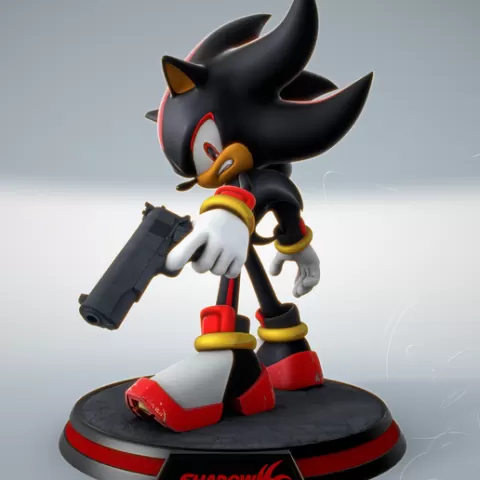 Shadow the hedgehog statue