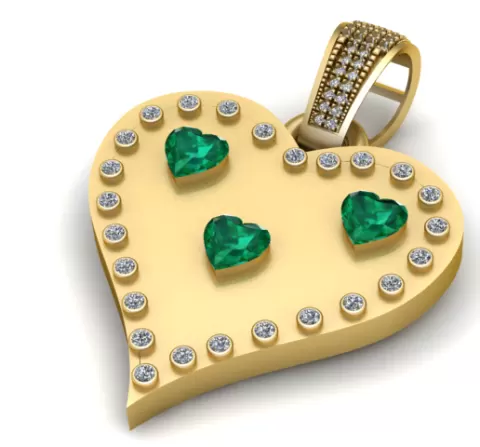 Heart diamond PENDANT 3D PRINTABLE MODEL
