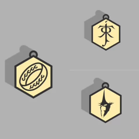 💍 Lord of the Rings Minimal Keychain Set – 3 Relics of Power 🌋