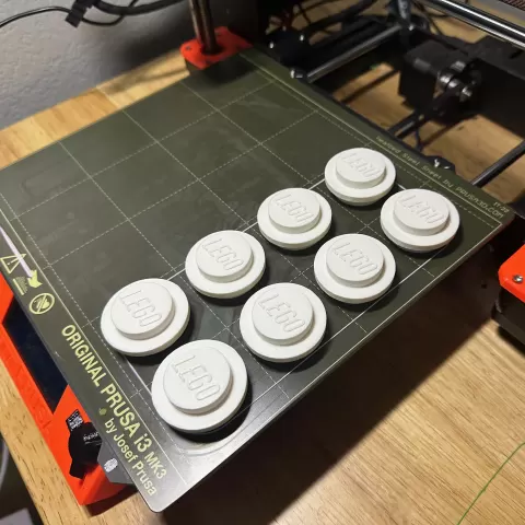 Stud with logo for Giant Lego Wreath (No Supports Needed!)