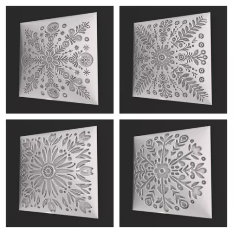 4 in 1 Floral 3D Wall Panel Bundle NIMSET12