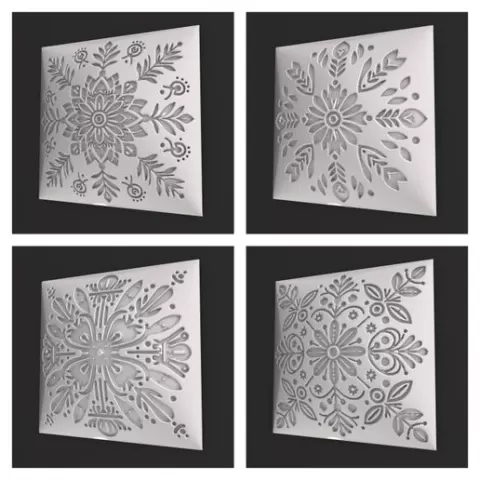 4 in 1 Floral 3D Wall Panel Bundle NIMSET11