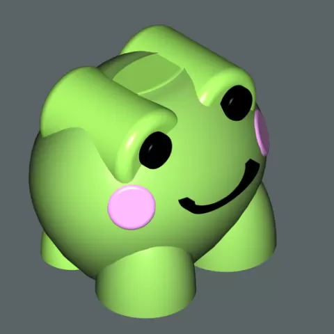 Round Cartoon Frog