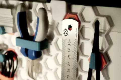 Honeycomb storage wall - Ruler Hook